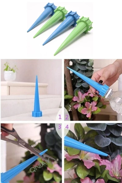 QNİAY 4'lü Çiçek Saksı Sulama Aparatı Damla Sulama Aparatı - 2