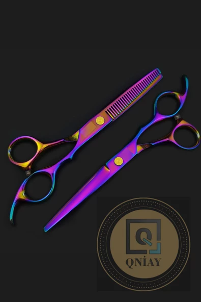 QNİAY Profesyonel Kuaför Makas Berber Seti WQM8 Saç inceltme Kesim Düz ve Ara Makas Set - 4