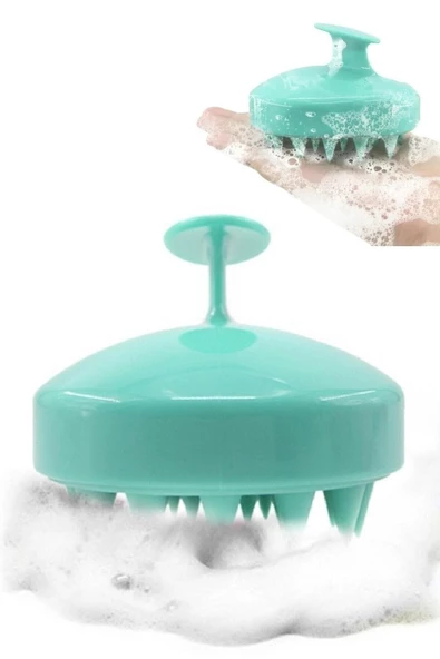 QNİAY Yumuşak Silikon Dişli Tarak Saç Derisine Masaj Yapan Şampuan Duş Fırçası Yetişkin Çocuklar Için