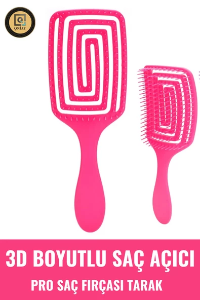 QNİAY 3D Kare Profesyonel Saç Açma Tarama Islık Kuru Kıvırcık Saç Fırçası Kuaför Saç Fırçası