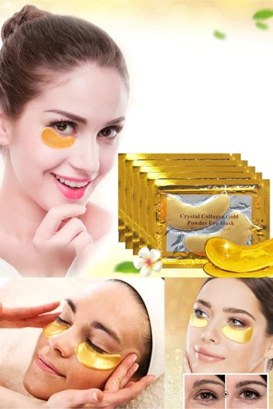 QNİAY Collagen Göz Maskesi Göz Altı Torbası Şişlik Giderici Nemlendirme 1çift Kolajen 24k Gold Maske - 5