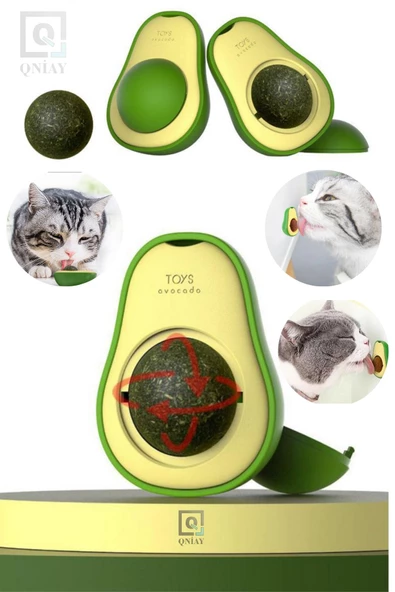 QNİAY Avokado Catnip Avokado Kedi Çimi Topu Avokado Kedi Nanesi Oyuncağı Komik Oyuncak Top - 7