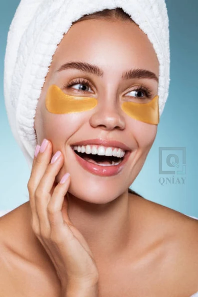 QNİAY Kolajen Gözaltı Maskesi Gold Göz Altı Maskesi Altın Yüz Cilt Bakımı 4 Paket Bio-collagen Nemlendir - 8
