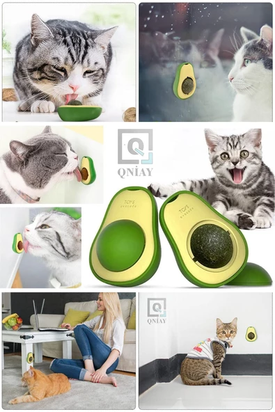 QNİAY Avokado Catnip Avokado Kedi Çimi Topu Avokado Kedi Nanesi Oyuncağı Komik Oyuncak Top - 3