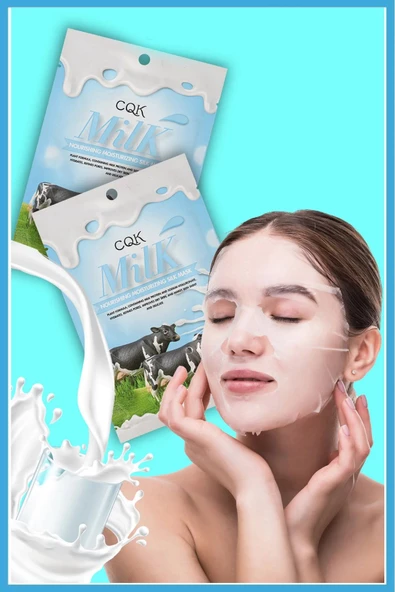 QNİAY Süt Bombası Kağıt Yüz Maske Süt Protein ( 1adet) Milk Maskesi Hafta Sonu Evde Bakım - 5