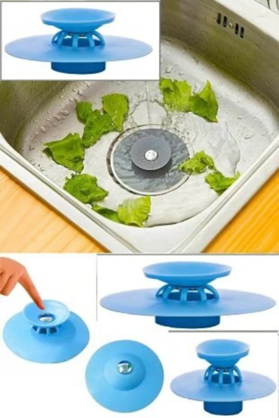 QNİAY Evye Lavabo 2 Kademeli Dokunmatik Lavabo Tıkacı Silikon Lavabo Gider Tıpa 989