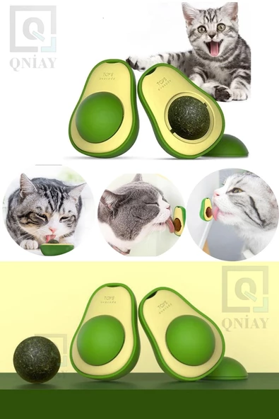 QNİAY Avokado Catnip Avokado Kedi Çimi Topu Avokado Kedi Nanesi Oyuncağı Komik Oyuncak Top - 8