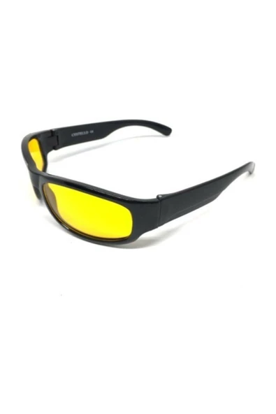 QNİAY Motosiklet Bisiklet Gözlüğü Sarı Camlı Uv Koruma Gece Sürüş Antifar Güneş Gözlüğü - 2