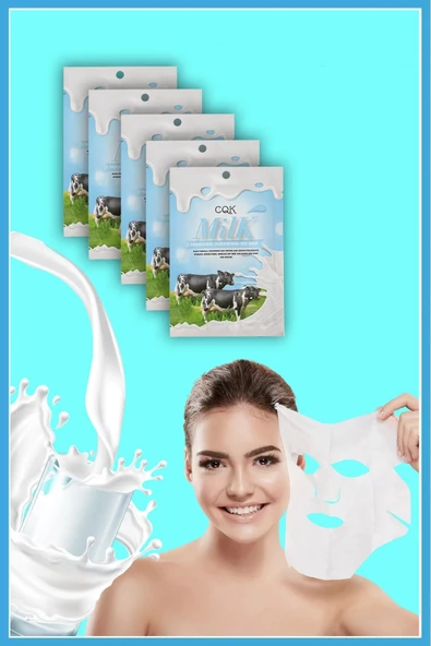 QNİAY Süt Bombası Kağıt Yüz Maske Süt Protein ( 1adet) Milk Maskesi Hafta Sonu Evde Bakım - 4