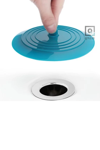 QNİAY Yuvarlak Silikon Mat Lavabo Banyo Evye Küvet Tıkacı Banyo ve Lavabo Saç ve Tıkanma Koku Önler - 6
