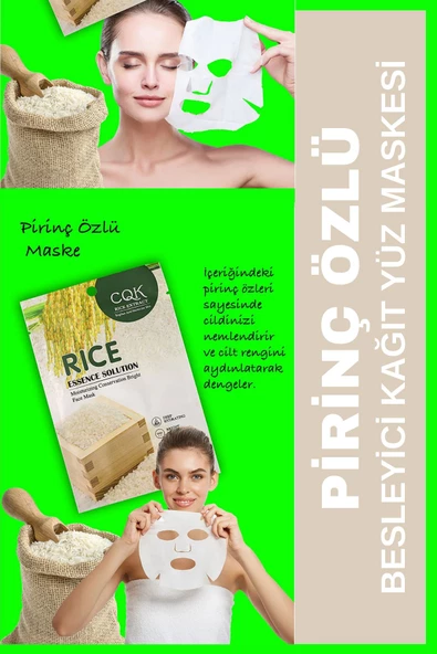 QNİAY QniAY Pirinç Rice İpek Protein Özlü Ton Eşitleyici Pirinç Yüz Maskesi 30ML 1 Adet