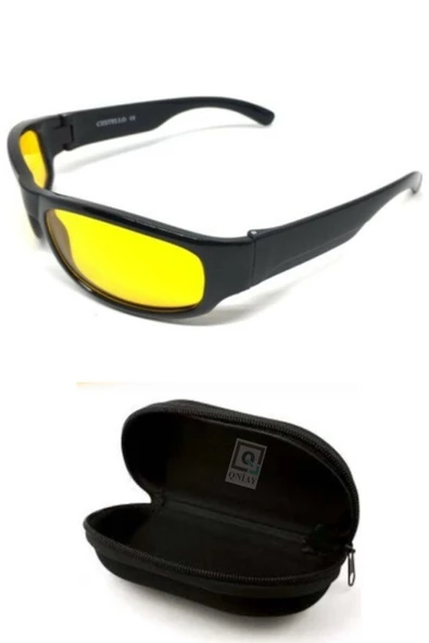 QNİAY Motosiklet Bisiklet Gözlüğü Sarı Camlı Uv Koruma Gece Sürüş Antifar Güneş Gözlüğü - 5