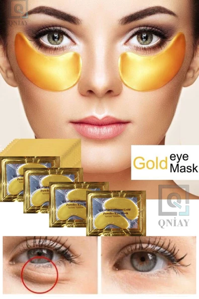 QNİAY Collagen Göz Maskesi Göz Altı Torbası Şişlik Giderici Nemlendirme 1çift Kolajen 24k Gold Maske - 6