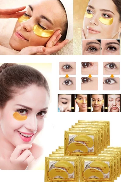 QNİAY Kolajen Gözaltı Maskesi Gold Göz Altı Maskesi Altın Yüz Cilt Bakımı 4 Paket - (2Lİ ADET) Kolojen - 2