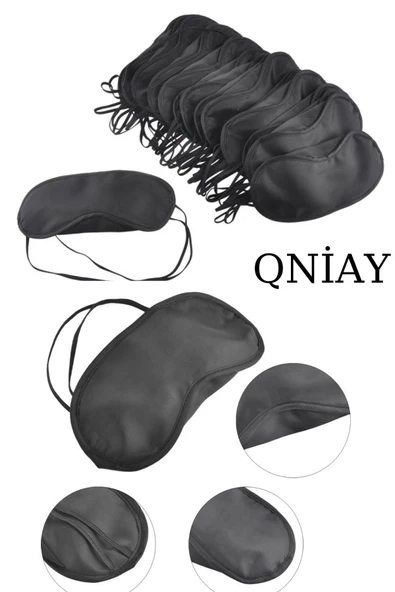 QNİAY 10 Adet Uyku Göz Bandı Maskesi Işık Önleyici Gözlük Maske Bant - 2