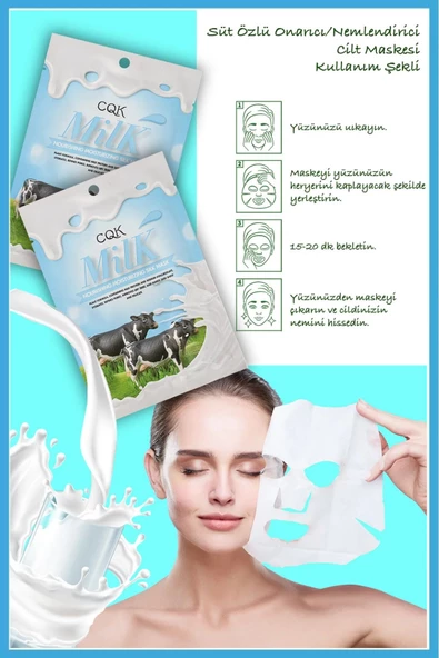 QNİAY Süt Bombası Kağıt Yüz Maske Süt Protein ( 1adet) Milk Maskesi Hafta Sonu Evde Bakım - 2