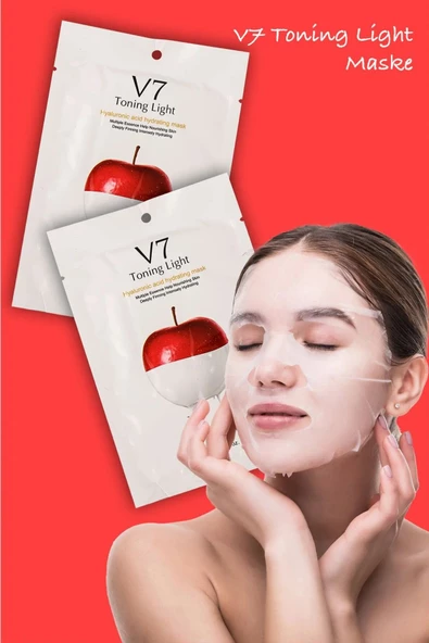 QNİAY V7 TonIşıgı One Toning Light Sticking Maske Anında Aydınlatıcı 1adet 30ml Vitamin Maskesi Evde Bakım - 6