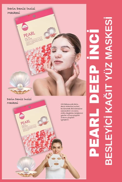 QNİAY Deep Sea Pearl Deniz İnci Maskesi Onarım (1adet)Yüz Maskesi Hafta Sonu Evde Bakım