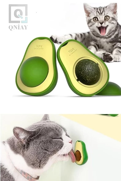QNİAY Avokado Catnip Avokado Kedi Çimi Topu Avokado Kedi Nanesi Oyuncağı Komik Oyuncak Top - 6