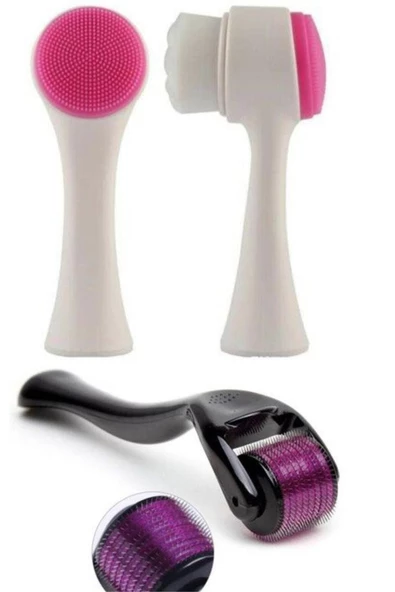 QNİAY Dermaroller 0,5 Mm Titanyum Iğneli+ Yüz Temizleme Fırçası