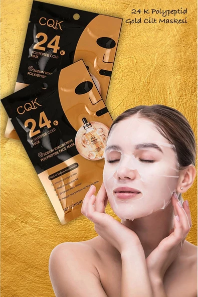 QNİAY 24K Gold Maske Hyalüronik Altın Kolajen Gözenek Onarım (1adet)Yüz Maskesi Hafta Sonu Evde Bakım - 4