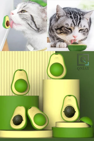 QNİAY Avokado Catnip Avokado Kedi Çimi Topu Avokado Kedi Nanesi Oyuncağı Komik Oyuncak Top - 4