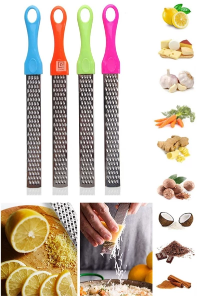 QNİAY Renkli Saplı Limon Peynir Sarımsak Zencefil Vb. Dilimleyicisi Uzun Rende 1adet
