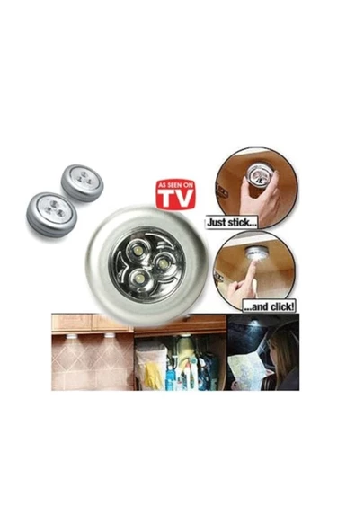 Biotech Dekoratif Çocuk Odası Led Lamba 3 Adet Vitrin Dolap Oto Araç Bagaj İçi Dokunmatik Led Işık Lamba - 3