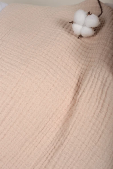 Müslin Püsküllü 4 Katlı Müslin Battaniye 90x120 cm - ZE4KATLI Ekru - 3