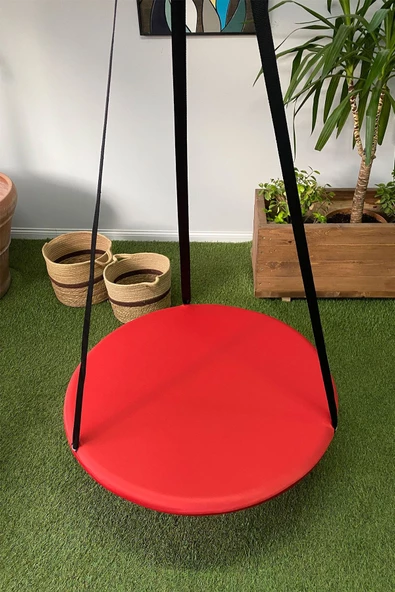 SVAVA Tavana Asılan Ev Tipi Çocuk Salıncağı - Yuvarlak Bebek Çocuk Hamak Salıncak (kırmızı) - Resim 4