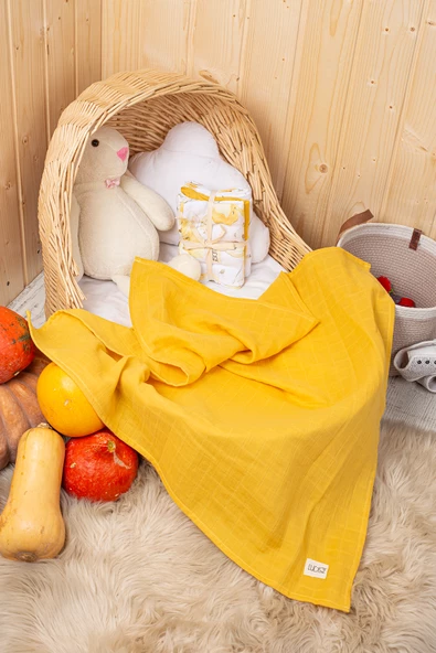 Luckka Dijital Baskılı 3'lü Müslin Örtü Seti - 75x75 cm - ZT5000 Sarı - 4