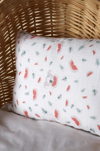 Müslin Desenli Nano Jel Bebek Yastık 35x45 cm - ZTYASTIK GRİ - 2