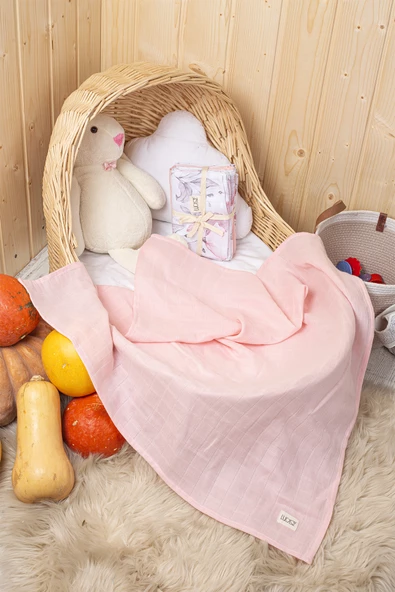 Luckka Dijital Baskılı 3'lü Müslin Örtü Seti - 75x75 cm - ZT5000 Pembe - 4