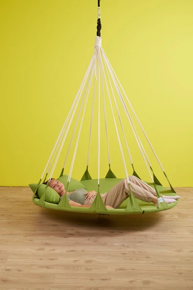 SVAVA Ruby Yastıklı Ev Tipi Ve Dış Mekan Hamak (160 Cm Çap) - Bahçe, Balkon Hamak Salıncak (yeşil) - Resim 2