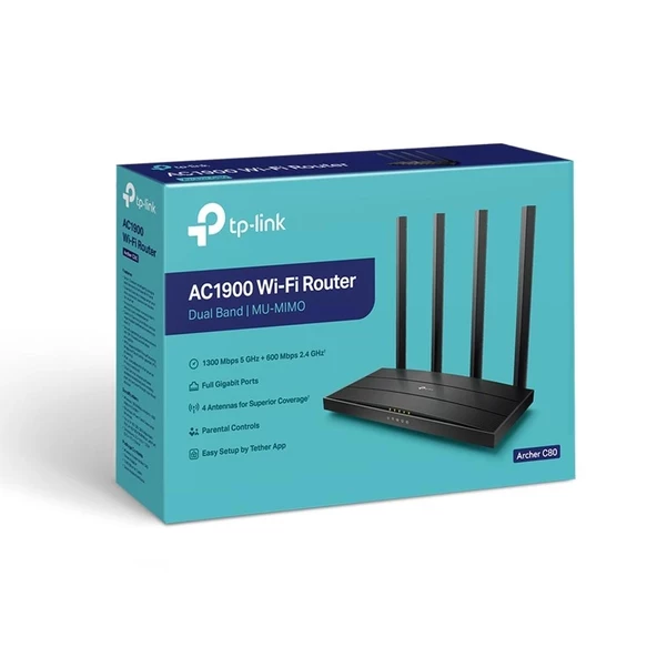 ONTECH - Tp-lınk Archer C80 Ac1900 1300mbps Mu-mımo İç Ortam Kablosuz Wıfı Router