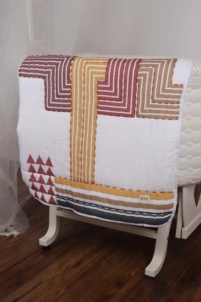 %100 Pamuk Bebek Müslin Yorgan - Oyun Matı El İşlemeli 70x100 cm - ZTD100 ZT061