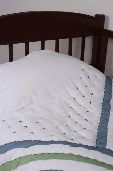 %100 Pamuk Çocuk Müslin Yorgan - El İşlemeli 100x150 cm - ZTD200 ZT087 - 2