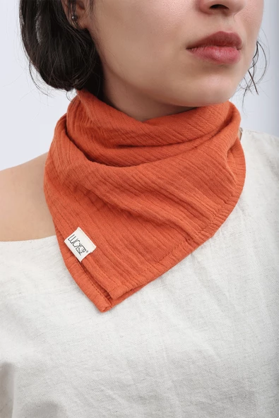 Luckka Çok Amaçlı Müslin Oyuncak , Diş Kaşıyıcı , Puset Oyuncağı , Emzik Tutacağı , Fular - ZTCRINKLETOY Kiremit - 5