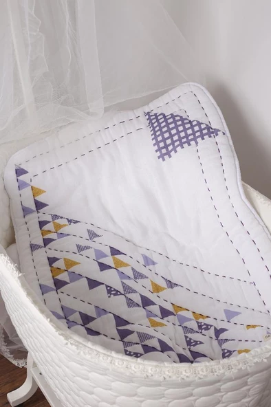 %100 Pamuk Bebek Müslin Yorgan - Oyun Matı El İşlemeli 70x100 cm - ZTD100  ZT083 - 5