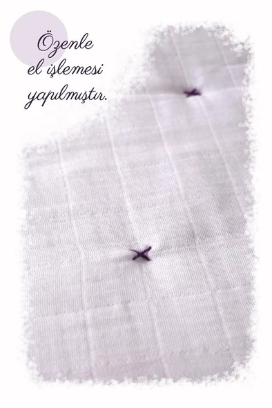 %100 Pamuk Çocuk Müslin Yorgan - El İşlemeli 100x150 cm - ZTD200 ZT097 - 2