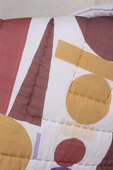 %100 Pamuk Bebek Müslin Yorgan - Oyun Matı El İşlemeli 70x100 cm - ZTD100 ZT084 - 4