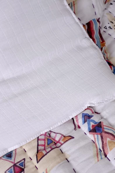 %100 Pamuk Çocuk Müslin Yorgan - El İşlemeli 100x150 cm - ZTD200 ZT089 - 4