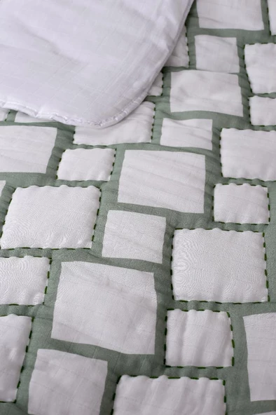 %100 Pamuk Çocuk Müslin Yorgan - El İşlemeli 100x150 cm - ZTD200 ZT113 - 5