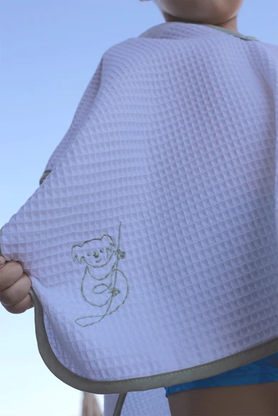 Luckka Pike Çocuk Panço & Bornoz Waffle Kumaş - ZTPNÇ00  1-5 Yaş Kırmızı - 10