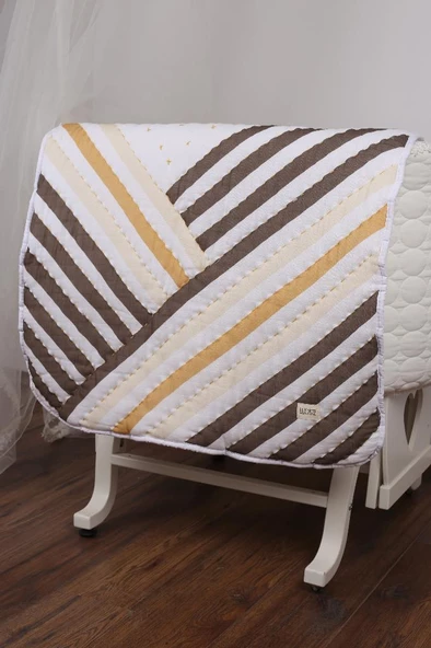 %100 Pamuk Bebek Müslin Yorgan - Oyun Matı El İşlemeli 70x100 cm - ZTD100 ZT047
