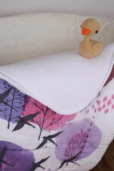 %100 Pamuk Bebek Müslin Yorgan - Oyun Matı El İşlemeli 70x100 cm - ZTD100 ZT052 - 3