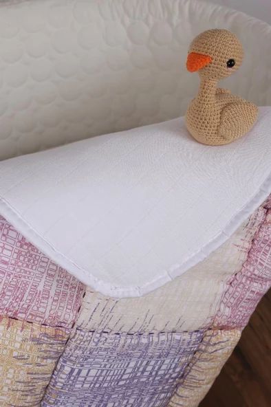 %100 Pamuk Bebek Müslin Yorgan - Oyun Matı El İşlemeli 70x100 cm - ZTD100 ZT077 - 3