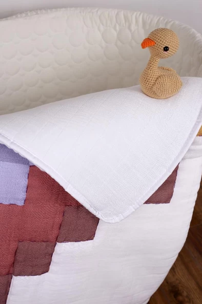 %100 Pamuk Bebek Müslin Yorgan - Oyun Matı El İşlemeli 70x100 cm - ZTD100 ZT066 - 3