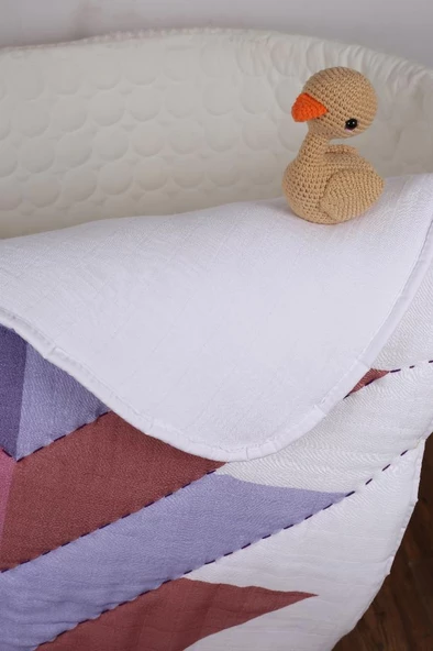 %100 Pamuk Bebek Müslin Yorgan - Oyun Matı El İşlemeli 70x100 cm - ZTD100 ZT069 - 3