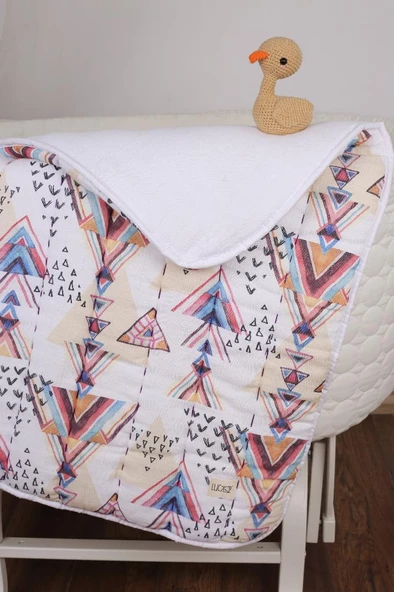 %100 Pamuk Bebek Müslin Yorgan - Oyun Matı El İşlemeli 70x100 cm - ZTD100 ZT072 - 2